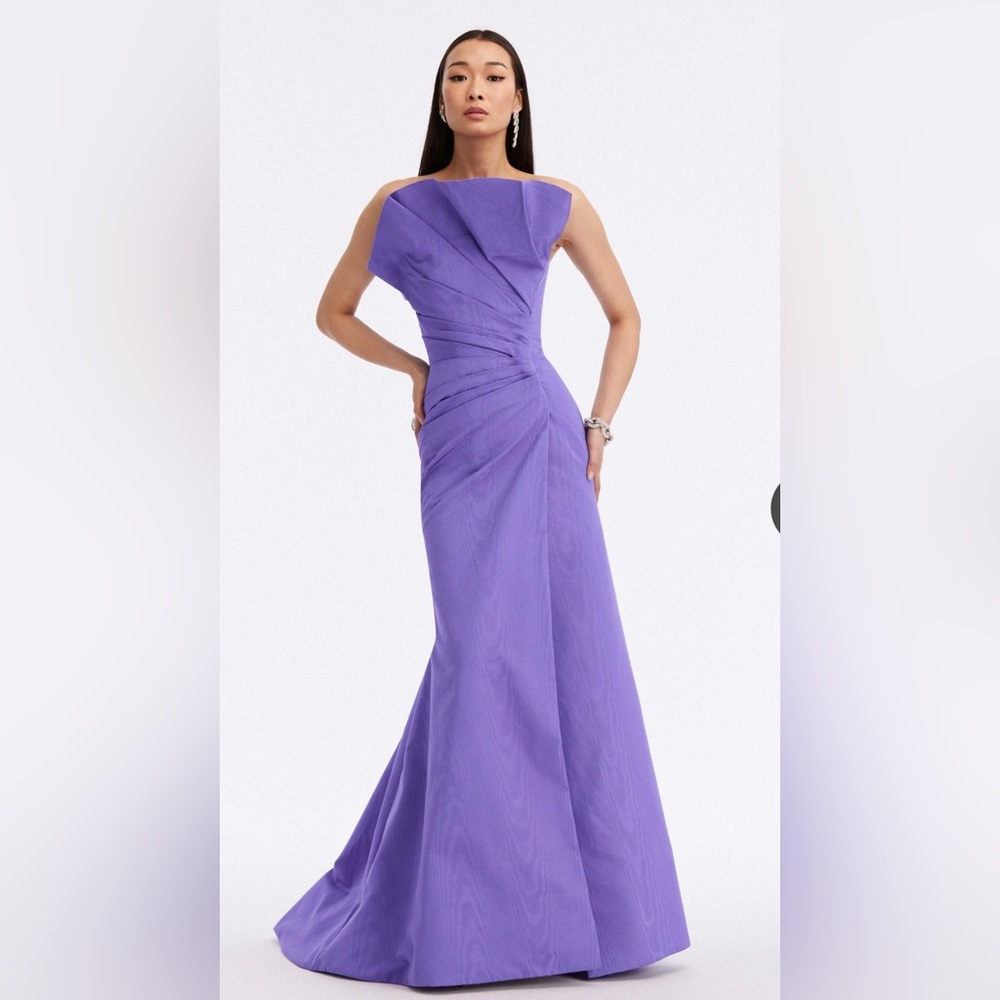 Oscar de la Renta One Shoulder Lavender Dress